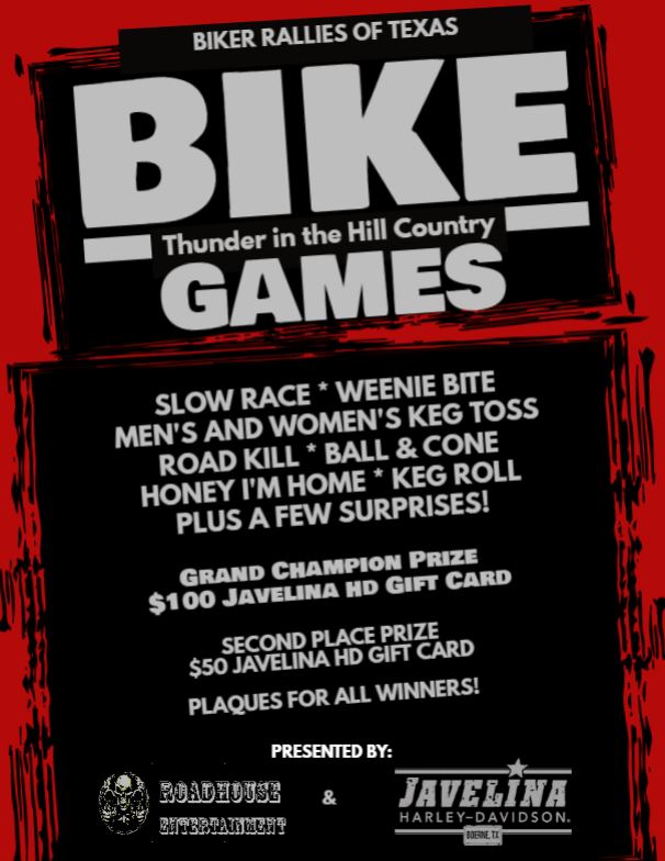 biker rallies of texas thunder in the hill country bike games