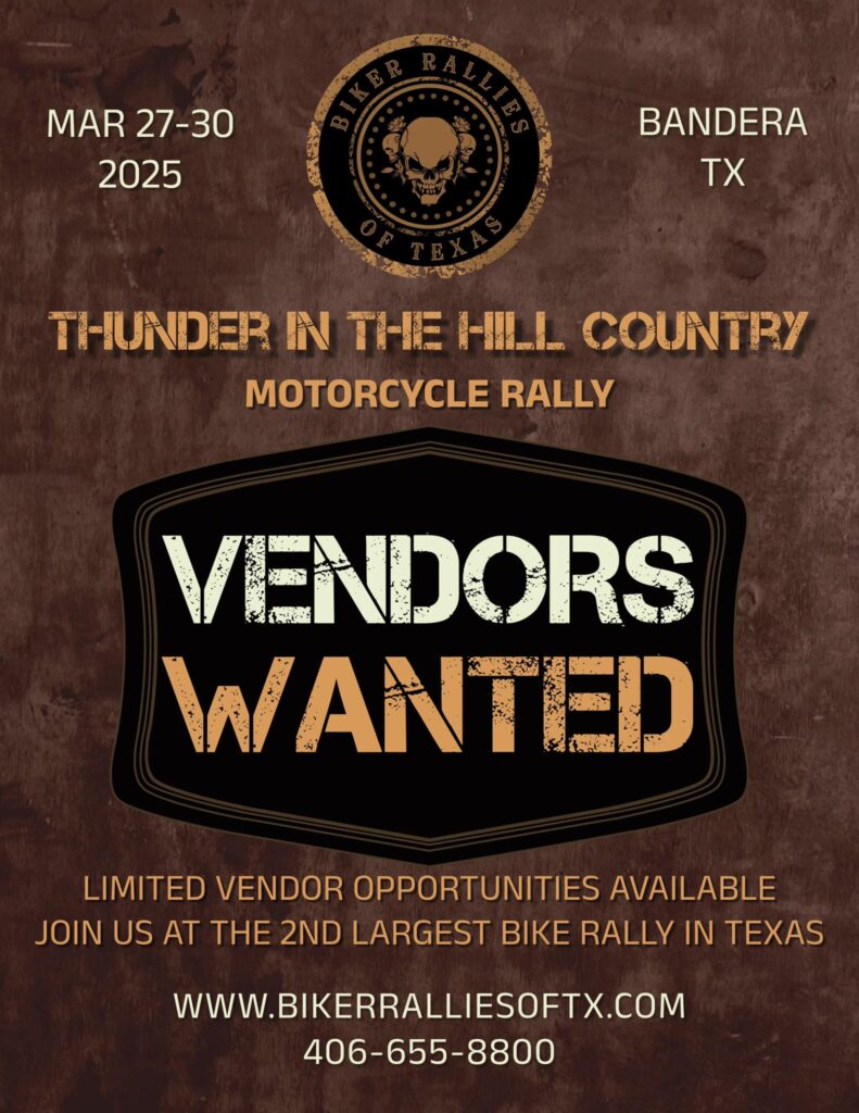 Thunder in the Hill Country motorcycle vendors wanted