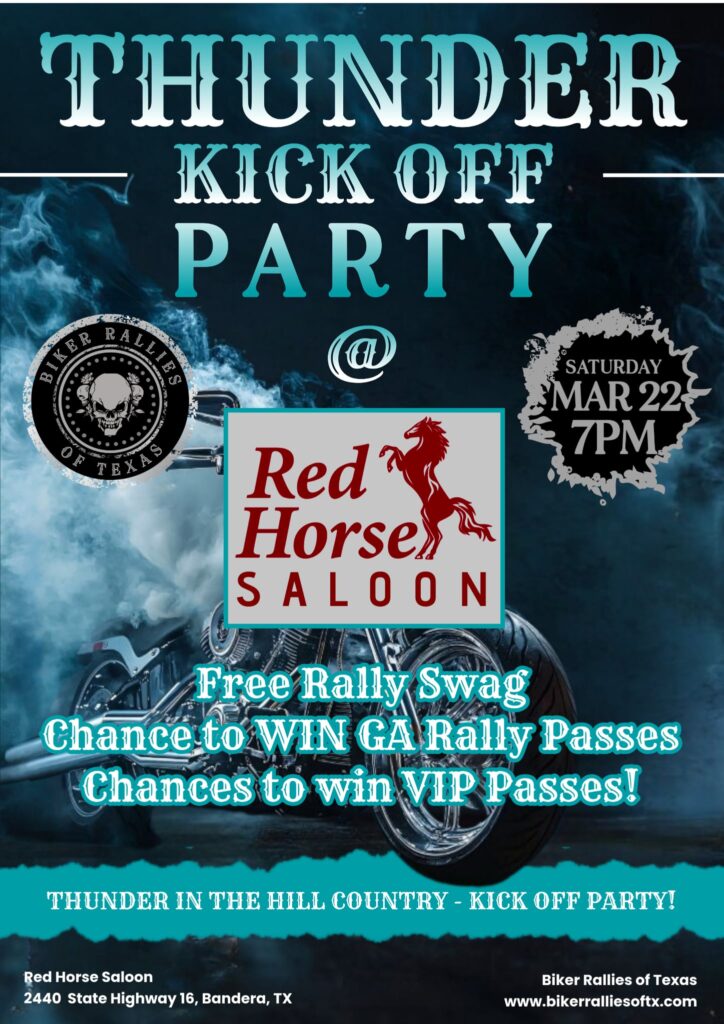 Red Horse Saloon Biker Rallies of Texas Thunder in the Hill Country kick off party motorcycle rally pre-parties